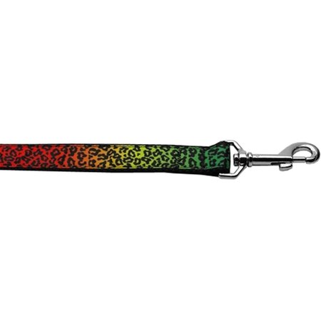 MIRAGE PET PRODUCTS 0.37 in. Wide 6 ft. Long Rainbow Leopard Nylon Dog Leash 125-095 3806